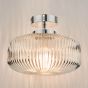Riva Bathroom Ceiling Light Ribbed Glass and Polished Chrome IP44