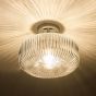 Riva Bathroom Ceiling Light Ribbed Glass and Polished Chrome IP44
