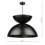 Riya Large Pendant Matt Black 