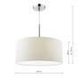 Ronda 3lt Pendant White Faux Silk Shade 40cm