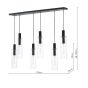 Ruben 6 Light Bar Pendant Satin Black and Ribbed Glass