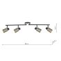 Ryan 4 Light Bar Spotlight Brushed Nickel Matt Black