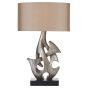 Sabre Table Lamp Silver & Wood With Shade