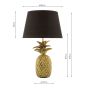 Safa Pineapple Table Lamp Gold With Shade