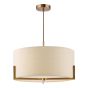 Santino 3 Light Pendant Antique Bronze With Natural Linen Shade