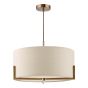 Santino 3 Light Pendant Antique Bronze With Natural Linen Shade