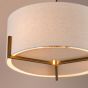 Santino 3 Light Pendant Antique Bronze With Natural Linen Shade