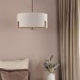Santino 3 Light Pendant Antique Bronze With Natural Linen Shade