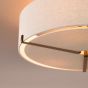 Santino 3 Light Semi-Flush Antique Bronze With Natural Linen Shade