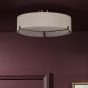Santino 3 Light Semi-Flush Antique Bronze With Natural Linen Shade