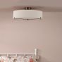 Santino 3 Light Semi-Flush Antique Bronze With Natural Linen Shade