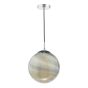 Saturn Pendant Planet Style Glass and Polished Chrome