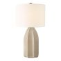 Saundra Table Lamp Taupe Ceramic and Matt Antique Brass With Shade
