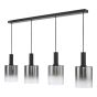 Savannah 4 Light Bar Pendant Matt Black and Smoked Glass