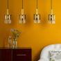 Savannah 4 Light Bar Pendant Satin Gold and Gold Ombre Glass