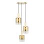 Savannah 3 Light Cluster Pendant Satin Gold and Gold Ombre Glass