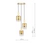 Savannah 3 Light Cluster Pendant Satin Gold and Gold Ombre Glass