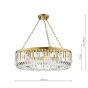 Sigourney 8 Light Pendant Satin Gold and Crystal