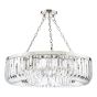 Sigourney 8 Light Pendant Polished Nickel and Crystal
