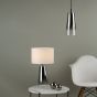Smokey Table Lamp Clear & Chrome Ombre Glass With Shade
