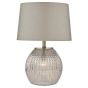 Sonia Dual Light Table Lamp Antique Brass & Silver Glass With Shade