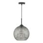Soren 1 Light Pendant Black And Smoked Textured Glass