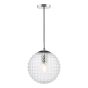 Hobnail Pendant Polished Chrome & Clear Glass