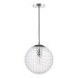 Hobnail Pendant Polished Chrome & Clear Glass