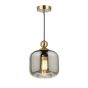 Pendant Satin Brass with Smoked Glass