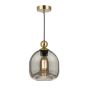 Pendant Satin Brass with Smoked Glass