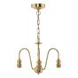 3 Light Suspension Natural Brass Fitting Only