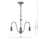 3 Light Suspension Antique Chrome Fitting Only