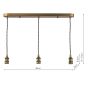 3 Light E14 Bar Suspension Antique Bronze