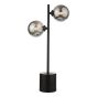 Spiral 2 Light Table Lamp Matt Black With Smoked Glass