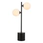 Spiral 2 Light Table Lamp Matt Black With Opal Glass