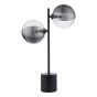 Spiral 2 Light Table Lamp Matt Black With Smoked/Clear Ribbed Glass