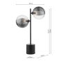 Spiral 2 Light Table Lamp Matt Black With Smoked/Clear Ribbed Glass