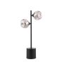 Spiral 2 Light Table Lamp Matt Black With Closed Organic Smoked Glass