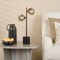 Spiral 2 Light Table Lamp Matt Black With Closed Organic Smoked Glass