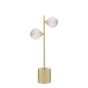 Spiral 2 Light Table Lamp Matt Gold With Planet Style Glass
