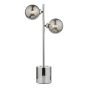 Spiral 2 Light Table Lamp Polished Chrome With Smoked Glass