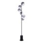 Spiral 6 Light Floor Lamp Matt Black With Smoked/Clear Ribbed Glass