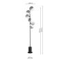 Spiral 6 Light Floor Lamp Matt Black With Smoked/Clear Ribbed Glass