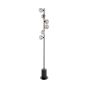 Spiral 6 Light Floor Lamp Matt Black With Closed Organic Smoked Glass