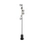 Spiral 6 Light Floor Lamp Matt Black With Closed Organic Smoked Glass