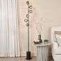 Spiral 6 Light Floor Lamp Matt Black With Closed Organic Smoked Glass