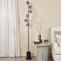 Spiral 6 Light Floor Lamp Matt Black With Closed Organic Smoked Glass