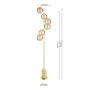 Spiral 6 Light Floor Lamp Matt Gold With Amber Dimpled Glass