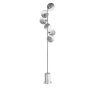Spiral 6 Light Floor Lamp Polished Chrome With Smoked/Clear Ribbed Glass