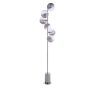Spiral 6 Light Floor Lamp Polished Chrome With Smoked/Clear Ribbed Glass